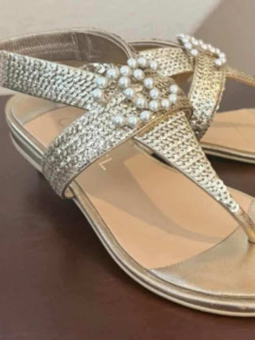 Chanel T strap sandal